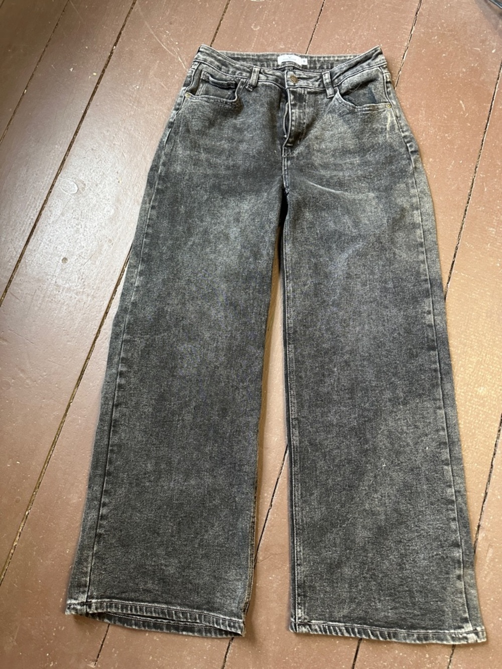 Windsor Grey Washed Wide-Leg Jeans -Size 9